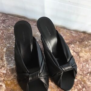 Balenciaga Black Leather Mules